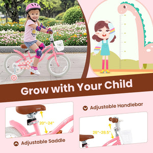 14 Inch Kids Bike with Training Wheels and Basket for Boys Girls 3-5 Years Old-14 inches view 7