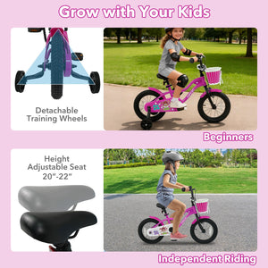 14 Inch Kids Bike with Training Wheels for Aged 3-5 Years Old - Magic Rose view 6