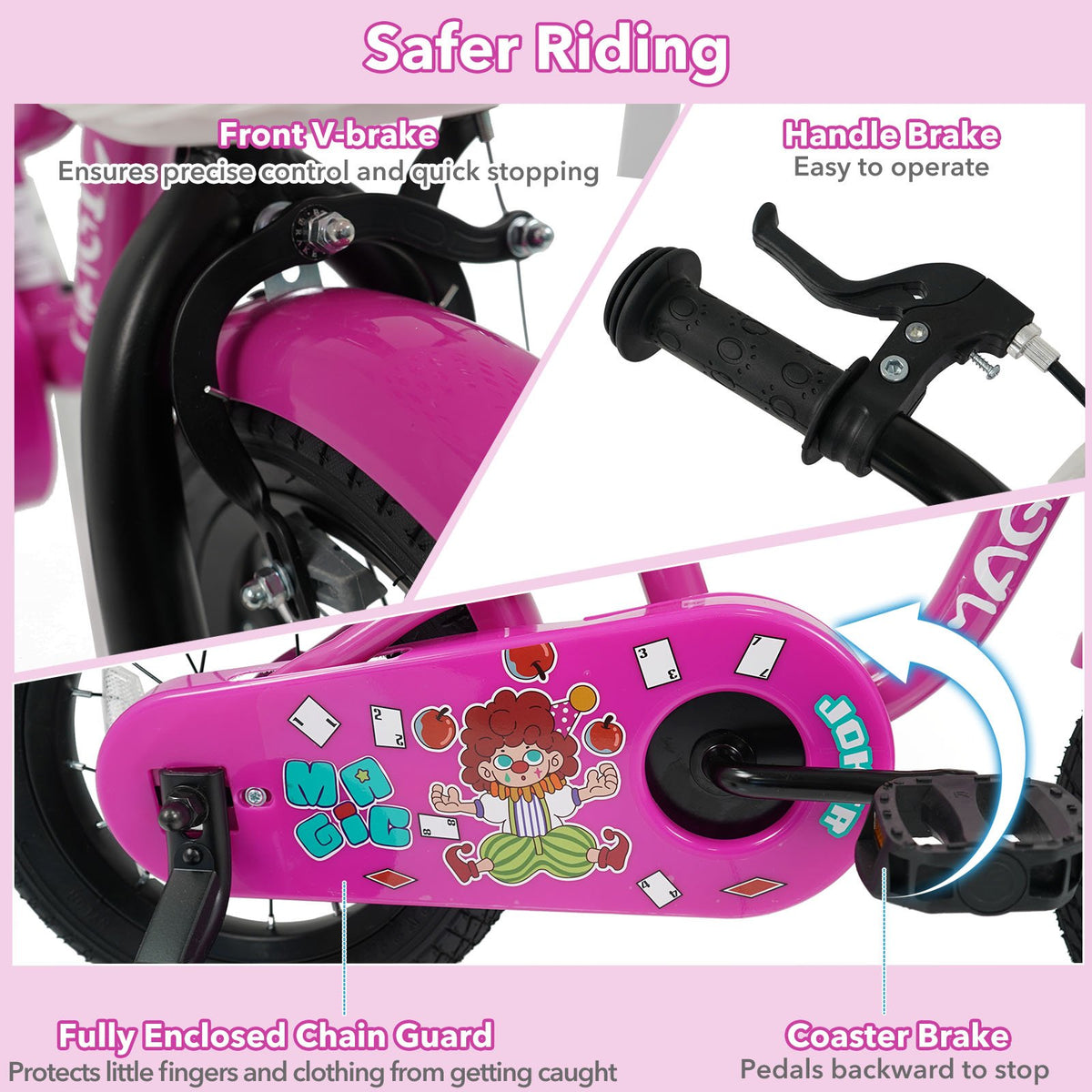14 Inch Kids Bike with Training Wheels for Aged 3-5 Years Old - Magic Rose view 8