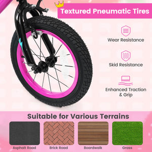 14 Inch Kids Bike with Training Wheels for Ages 3-5 Years Old Pink- Street Art Time view 9