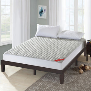 14 Inch King Size Wood Platform Bed Frame-Brown view 2