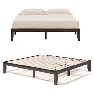 14 Inch King Size Wood Platform Bed Frame-Brown view 4
