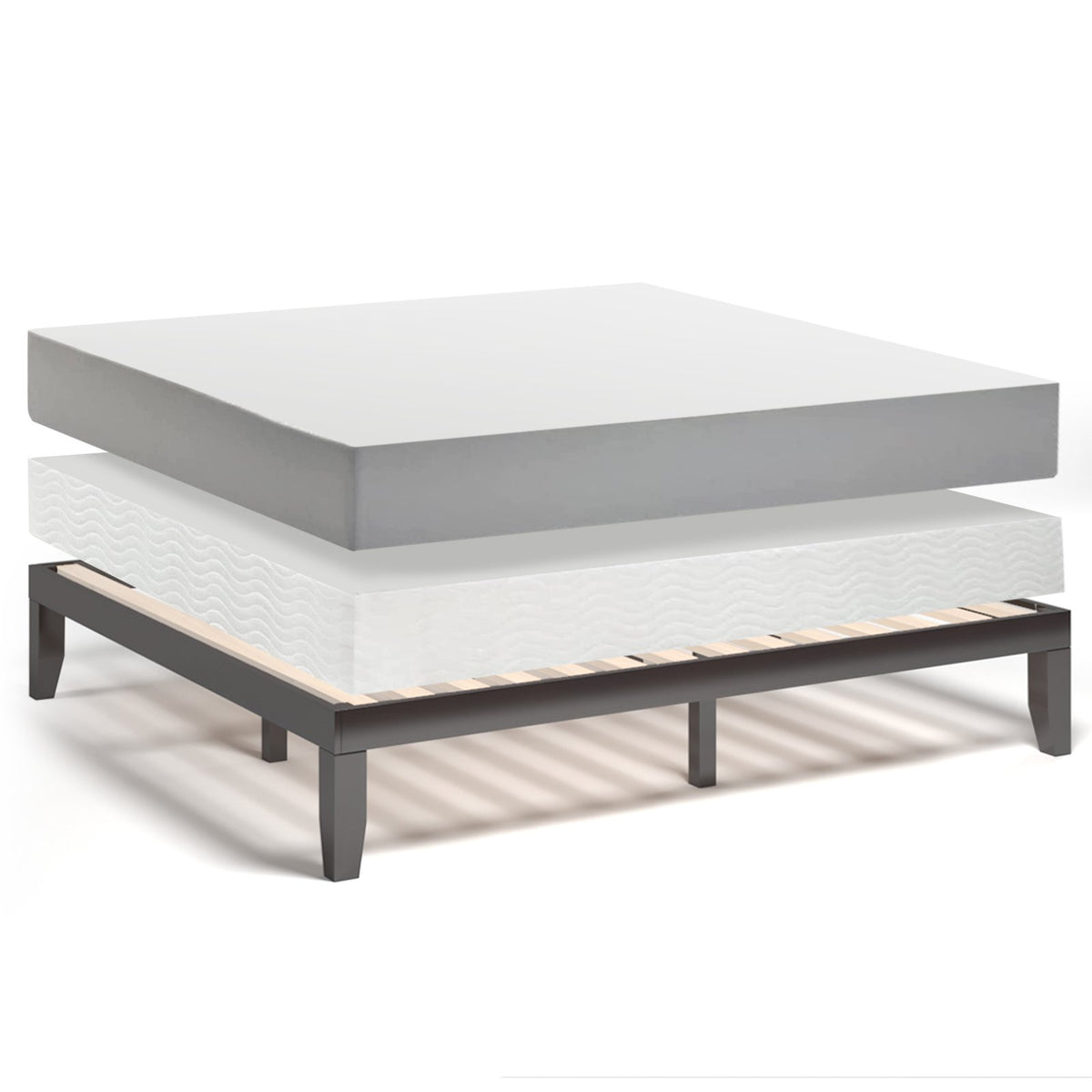 14 Inch King Size Wood Platform Bed Frame-Brown view 6