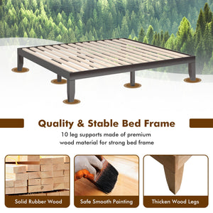14 Inch King Size Wood Platform Bed Frame-Brown view 8