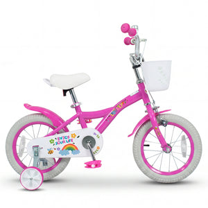 14 Inches Girls Bike for 3-5 Years Old with Basket - Spring Party, Pink view 4