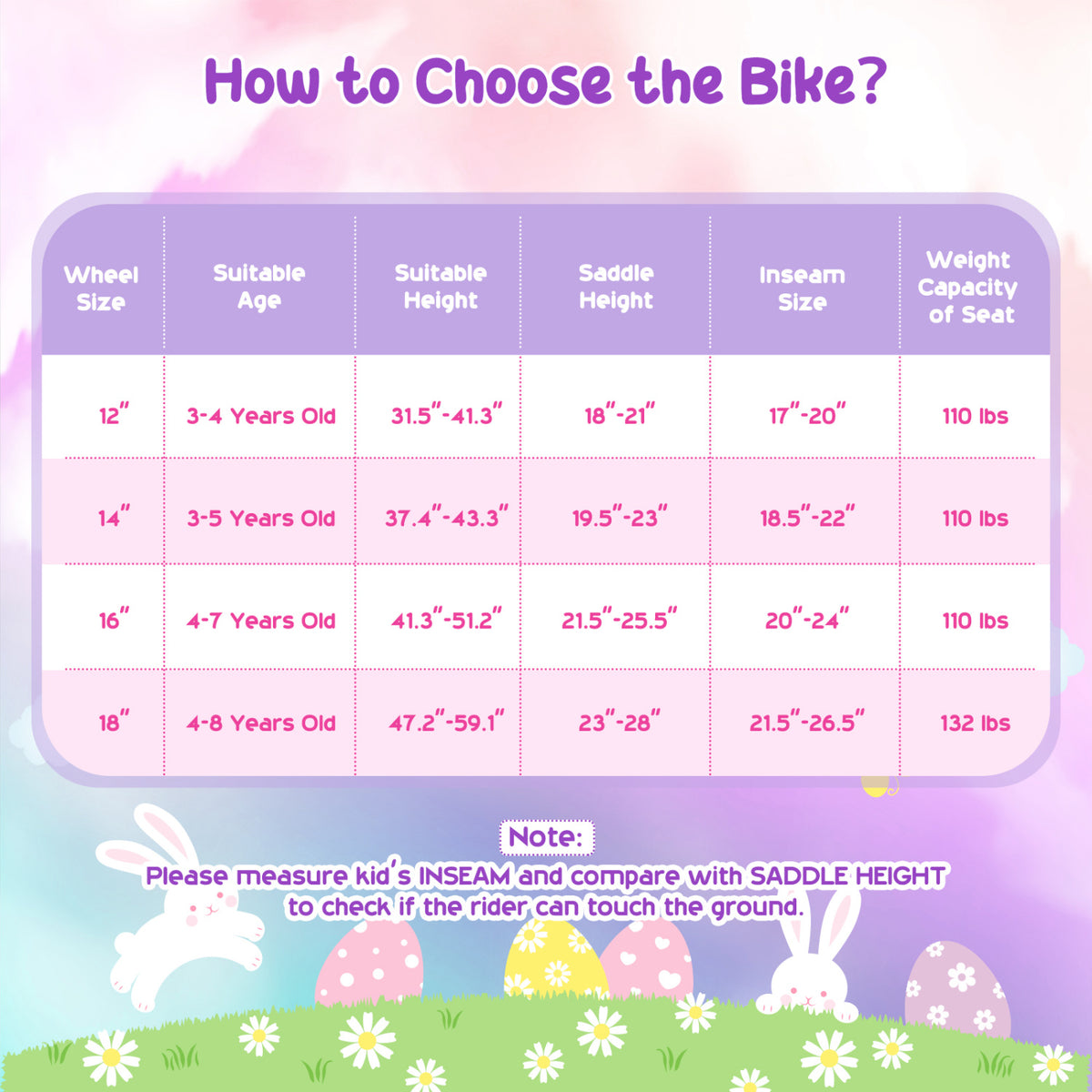 14 Inches Girls Bike with Front Bag and Streamers for 3-5 Years Purple view 4