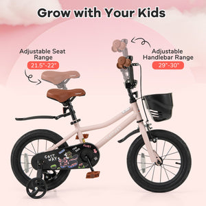 14 Inches Kids Bike with Basket and Adjustable Handlebar for 3-5 Years Old view 5