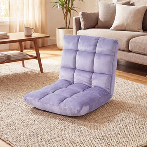 14-Position Adjustable Cushioned Floor Chair-Light Purple view 2