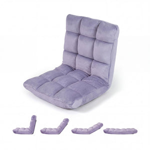14-Position Adjustable Cushioned Floor Chair-Light Purple view 3
