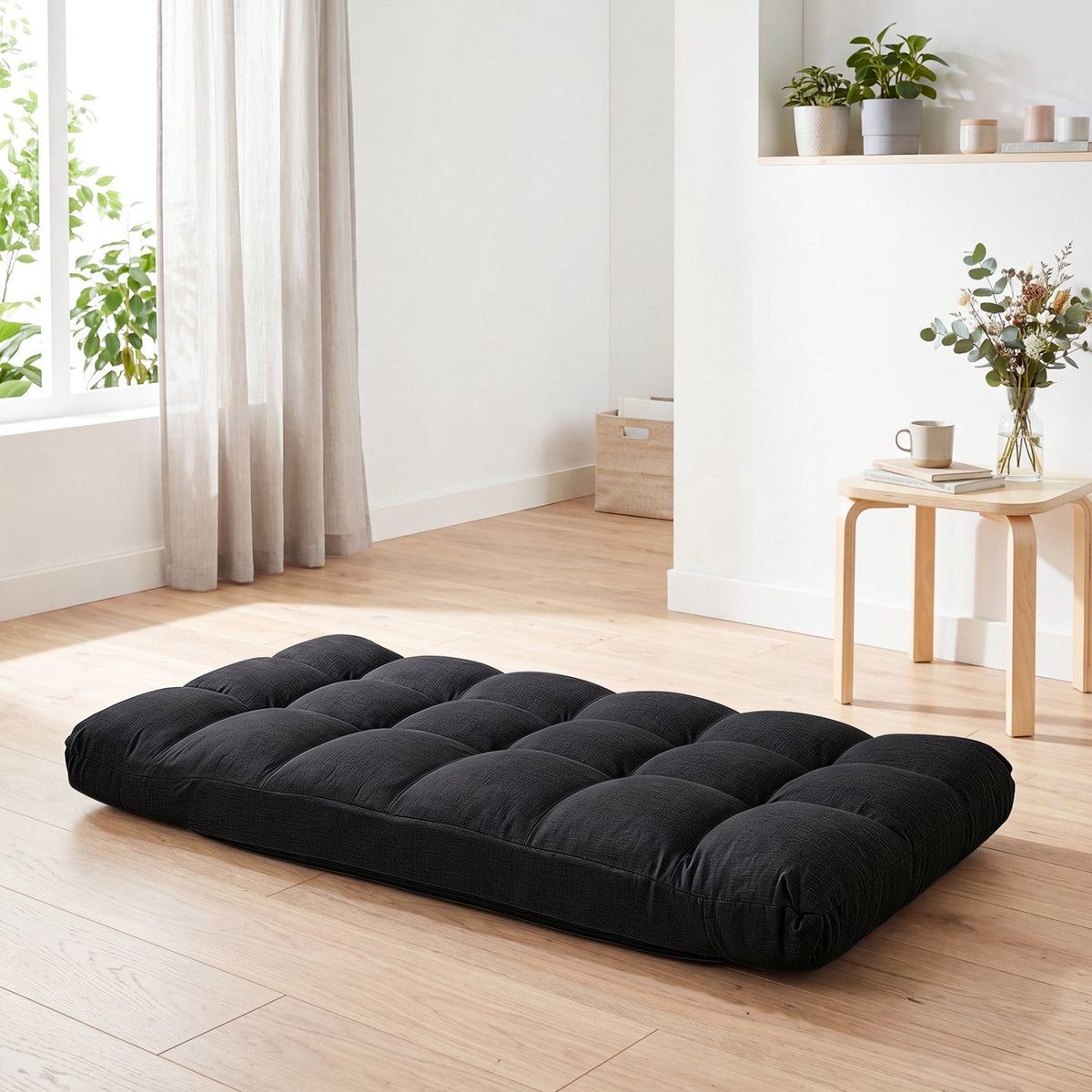 14-Position Adjustable Folding Lazy Gaming Sofa-Black view 6