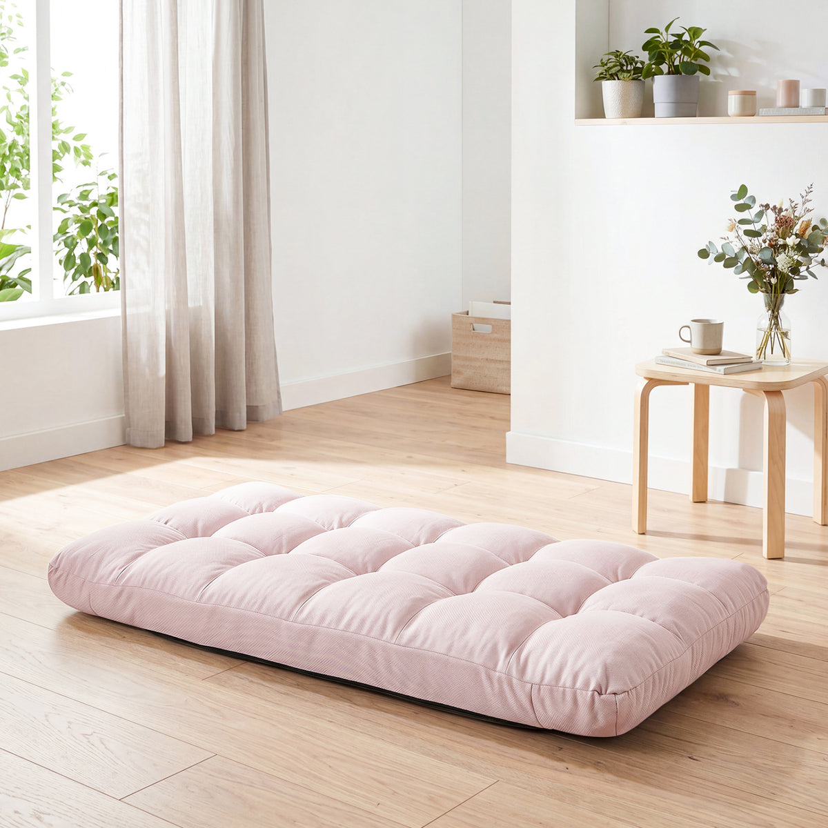 14-Position Adjustable Folding Lazy Gaming Sofa-Light Pink view 6