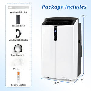 14000 BTU Smart Portable AC with APP Voice Control 47 dB for Rooms 750 Sq.Ft-Black view 3