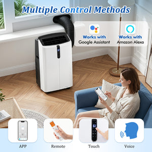 14000 BTU Smart Portable AC with APP Voice Control 47 dB for Rooms 750 Sq.Ft-Black view 6