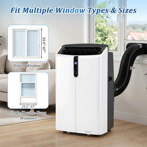 14000 BTU Smart Portable AC with APP Voice Control 47 dB for Rooms 750 Sq.Ft-Black view 8