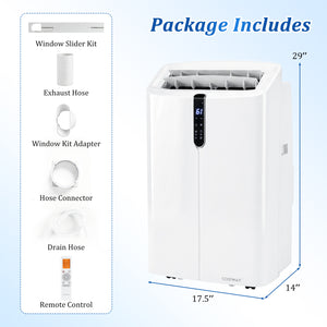 14000 BTU Smart Portable AC with APP Voice Control 47 dB for Rooms 750 Sq.Ft-White view 3