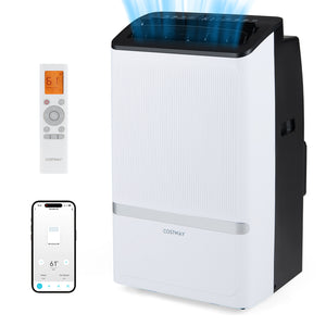 14000 BTU WiFi Enabled Portable Air Conditioner with Dehumidifier and 24H Timer-Black