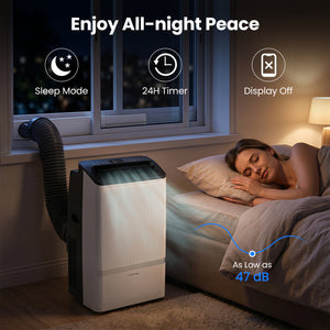 14000 BTU WiFi Enabled Portable Air Conditioner with Dehumidifier and 24H Timer-Black view 6