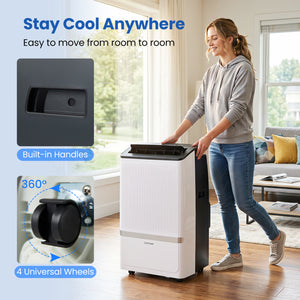 14000 BTU WiFi Enabled Portable Air Conditioner with Dehumidifier and 24H Timer-Black view 9