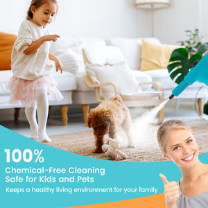 1400W Handheld Steam Cleaner with 14-Piece Accessory Kit and Child Lock-Blue view 3
