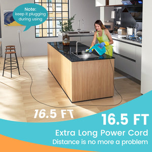 1400W Handheld Steam Cleaner with 14-Piece Accessory Kit and Child Lock-Blue view 4