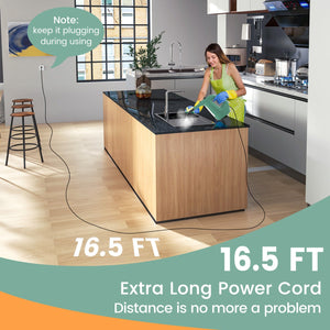 1400W Handheld Steam Cleaner with 14-Piece Accessory Kit and Child Lock-Green view 4