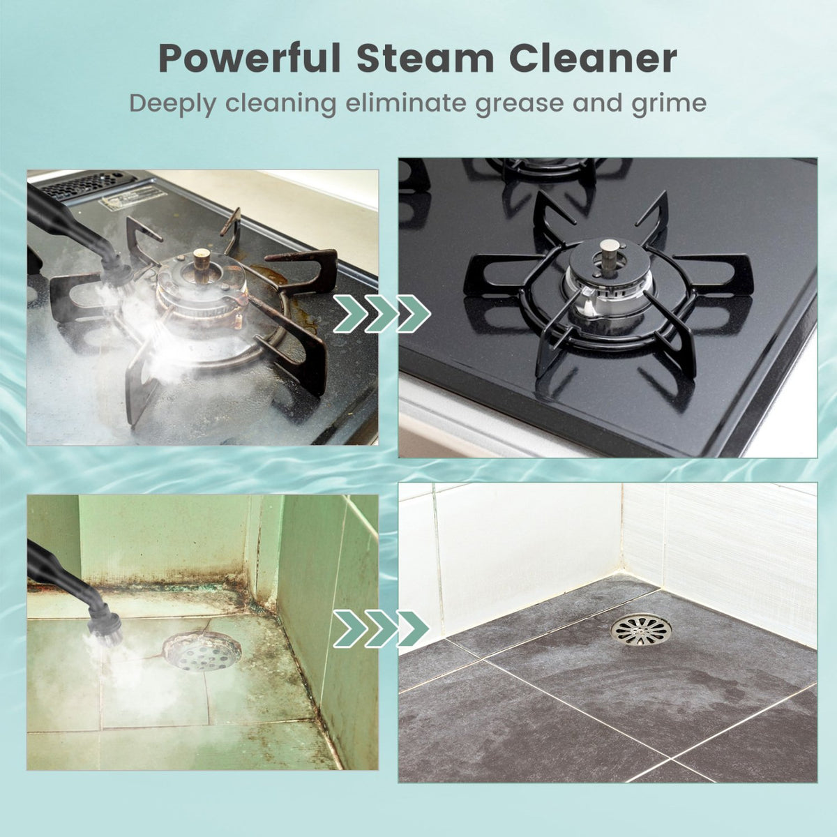 1400W Handheld Steam Cleaner with 14-Piece Accessory Kit and Child Lock-Green view 5