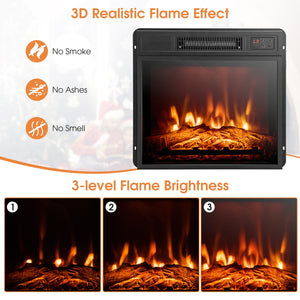 1400W TV Stand Electric Fireplace Mantel with Remote Control-Natural view 5
