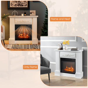 1400W TV Stand Electric Fireplace Mantel with Remote Control-White view 9