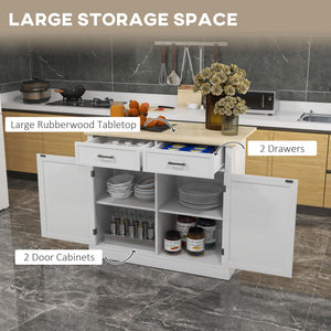 Kitchen Island with Drop Leaf, Rolling Kitchen Cart with 2 Drawers, Adjustable Shelves and Wood Countertop – view 11