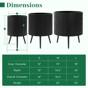 14 Inch Plant Pot with Stand and Tapered Legs for Garden view 5