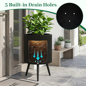 14 Inch Plant Pot with Stand and Tapered Legs for Garden view 7