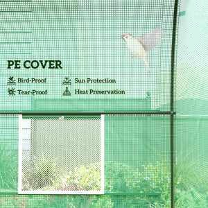 8'x6.6'x6.6' Heavy Duty Walk-in Greenhouse Garden Tunnel Hot House Outdoor Flower Vegetable Growth Warm House Roll Up Door, Windows, Steel