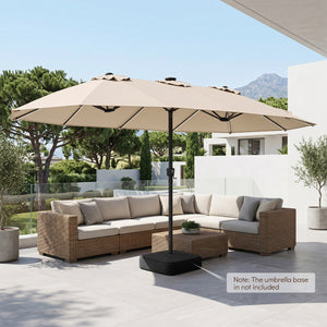 15.5FT Extra-Large Patio Umbrella 12 Reinforced Metal Ribs-Beige view 3
