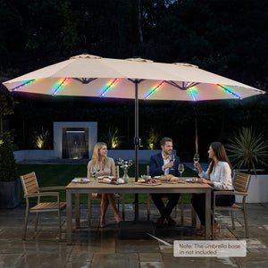 15.5FT Extra-Large Patio Umbrella 12 Reinforced Metal Ribs-Beige view 6