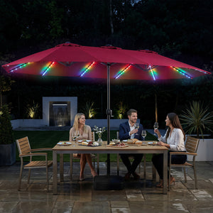 15.5FT Extra-Large Patio Umbrella with Base 12 Reinforced Ribs-Red view 6