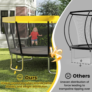 15 FT Outdoor Trampoline ASTM Compliant Recreational Trampoline with Non-Slip Ladder-Yellow view 5