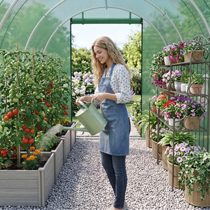 15 x 7 x 7 ft Walk-in Tunnel Greenhouse for Outdoors-Green view 6