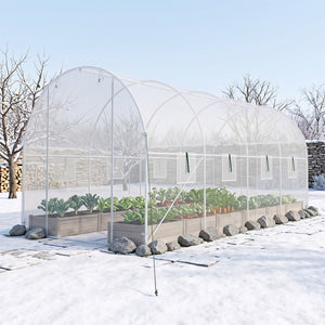 15 x 7 x 7 ft Walk-in Tunnel Greenhouse for Outdoors-White view 2