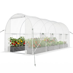 15 x 7 x 7 ft Walk-in Tunnel Greenhouse for Outdoors-White view 4