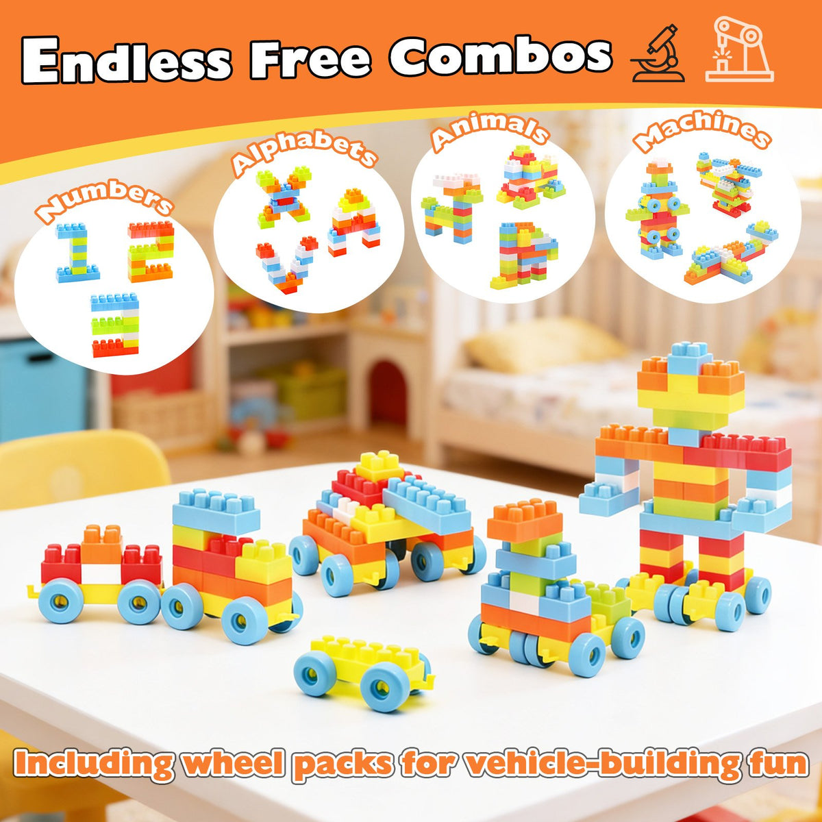150 Pcs Toddler Building Blocks Toy STEM Montessori Early Learning Toys for 3+ year old view 6
