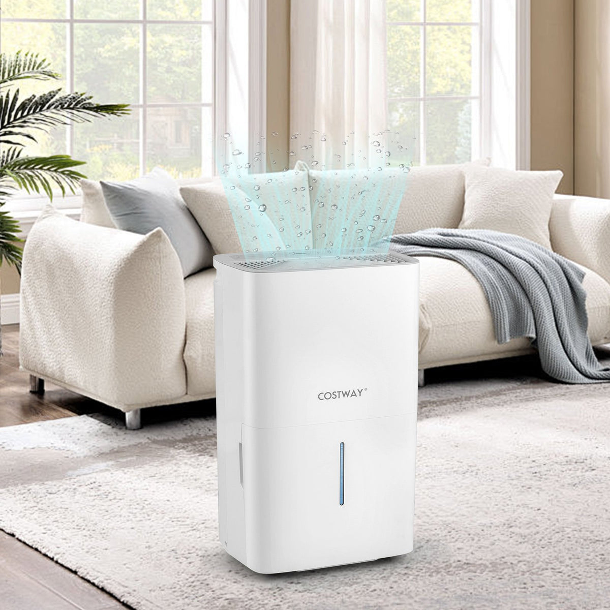 150 Pints Dehumidifier with 24H Timer and LED Display-White view 2
