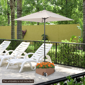 150 Pounds Patio Umbrella Base Stand Wheels Planter Outdoor-Coffee view 2