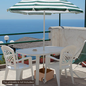 150 Pounds Patio Umbrella Base Stand Wheels Planter Outdoor-Coffee view 3
