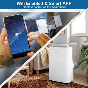 15000 BTU Inverter Portable Air Conditioner Smart Wifi Enabled Cooling and Heating Unit-White view 6