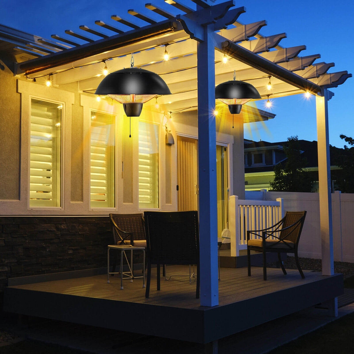 1500W Electric Patio Heater with IPX4 Waterproof view 2