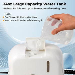 1500W Portable Steam Cleaner with 34 oz Water Tank-White view 6