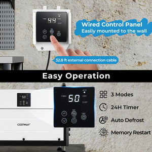 155 Pint Crawl Space Dehumidifier with 3 Modes and 24H Time-White view 3