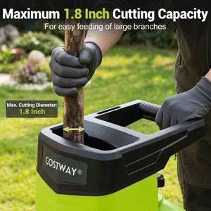 15-Amp Electric Wood Chipper Shredder Mulcher 1.8 Inch Max Cutting Diameter-Green view 4