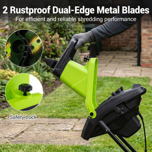 15-Amp Electric Wood Chipper Shredder Mulcher 1.8 Inch Max Cutting Diameter-Green view 7