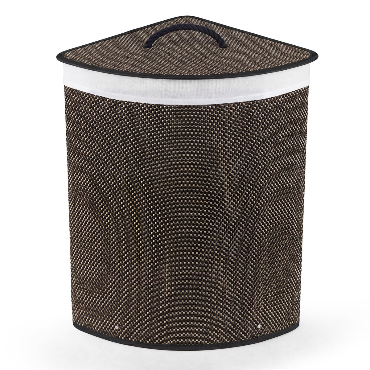 15 Gal Capacity Bamboo Laundry Hamper with Removable Liner-Black